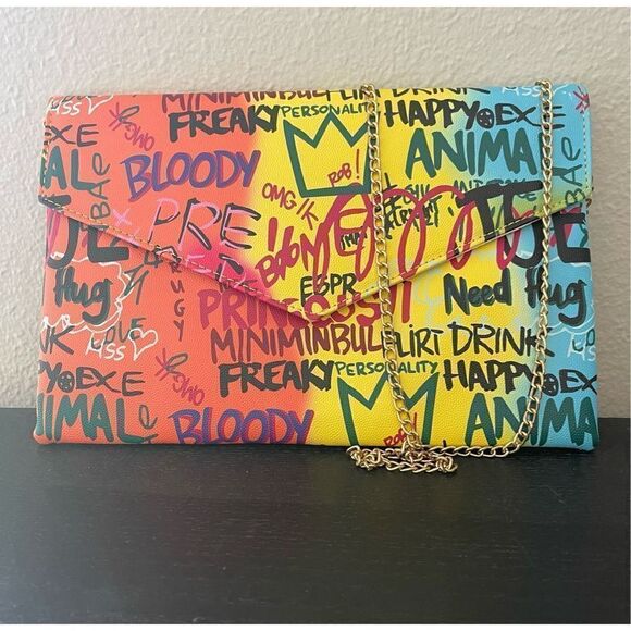 Graffiti Cross Chain Body Clutch - Picture 2 of 5